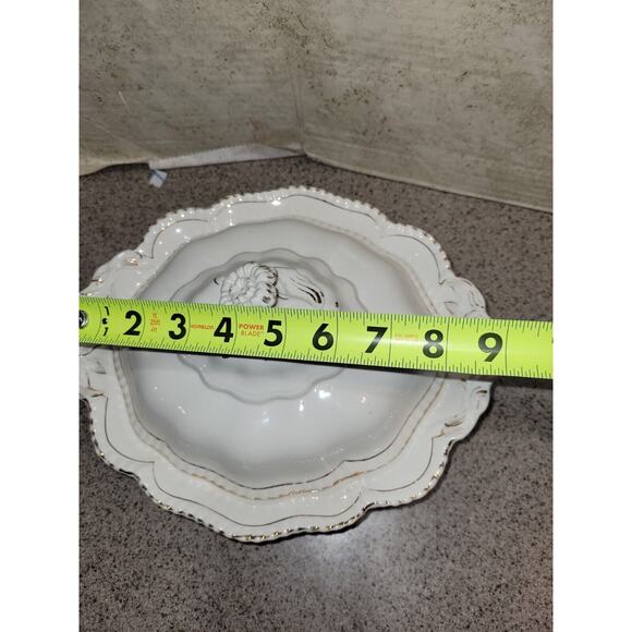 John Maddock & Sons Royal Vitreous China Antique Covered Server & Gravy boat - Picture 9 of 10